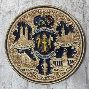 OLYMPIADE Munchen 1972 Munich Olympics West Germany Collector Plate. Made in GER